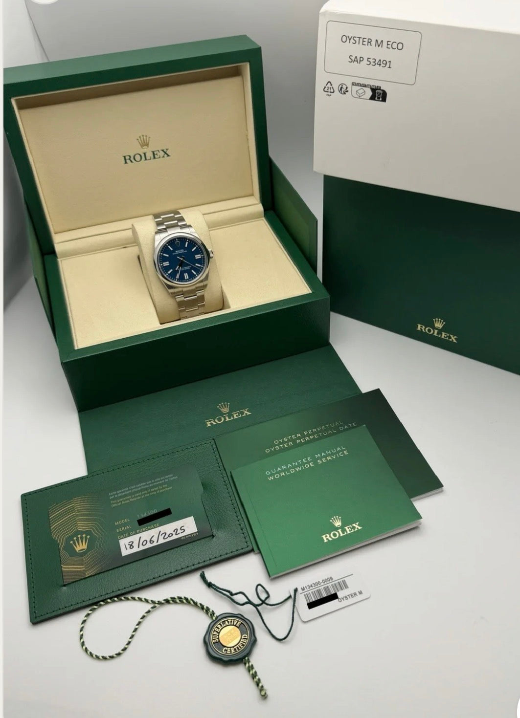 Rolex Oyster Perpetual 41 134300 ‘Med Blue’ Full Set