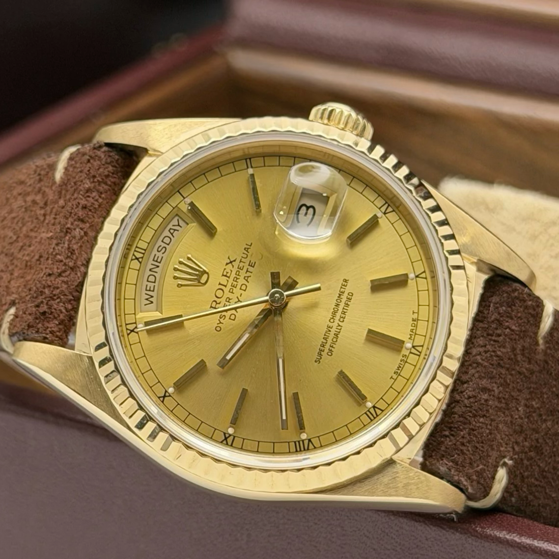 Rolex DayDate 18238 Year 1990 Box & Accessories