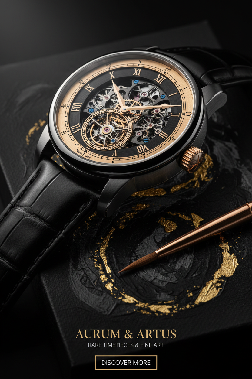 Luxury watch and art brand mobile banner