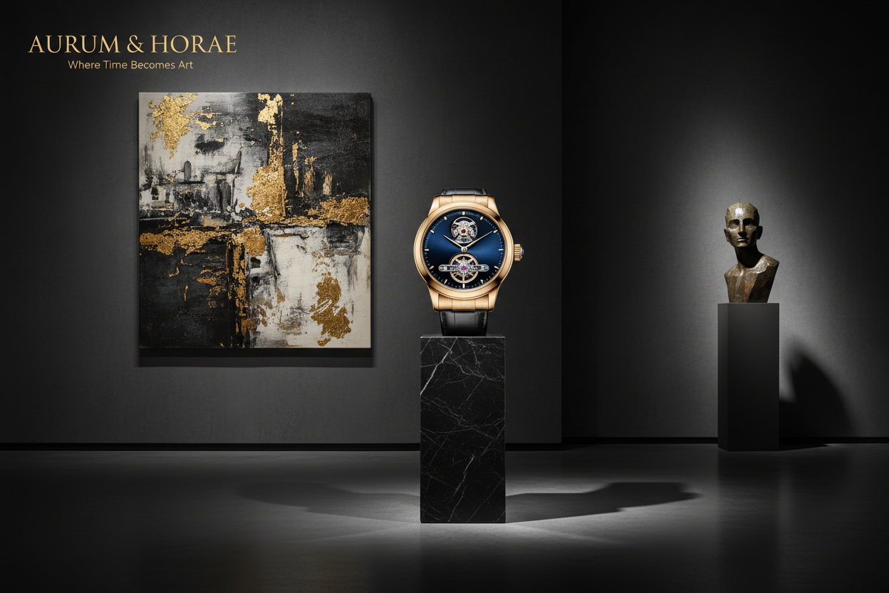 Luxury watch and art brand welcome banner